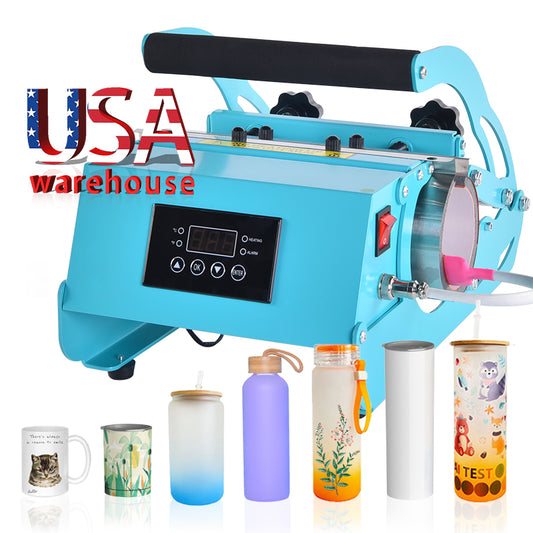 USA warehouse-10oz to 30oz Heat Tumbler Press Machin(Blue Green)