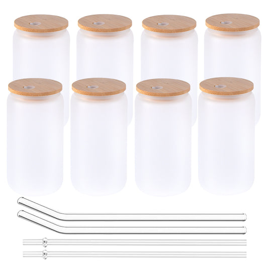 China Warehouse 50pcs 16Oz Sublimation Frosted Beer Glass Can