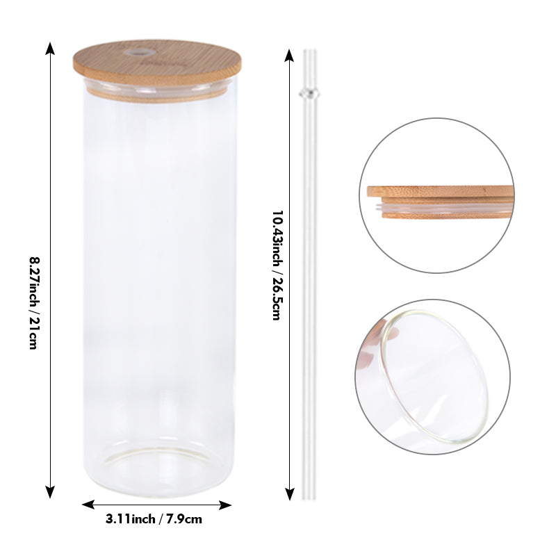 China Warehouse 25 Pcs Clear 25 Oz Straight Beer Glass Can Water Bottle Tumbler With Wide Mouth