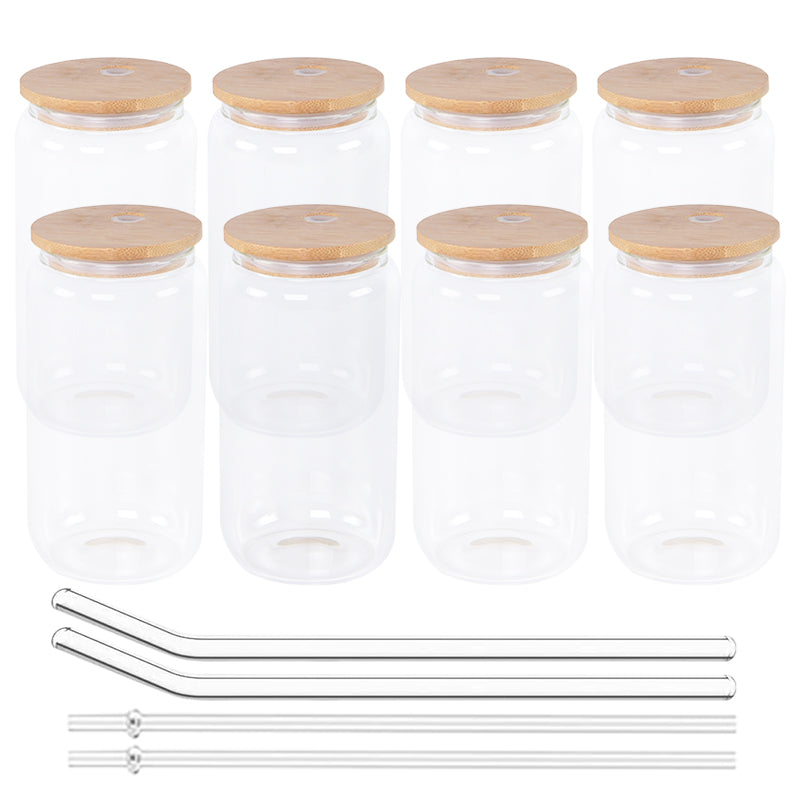 50pcs USA warehouse 16oz clear sublimation glass cups can