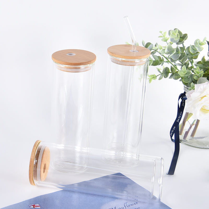 China warehouse-25oz  Double Wall Snow Globe Glass Cup