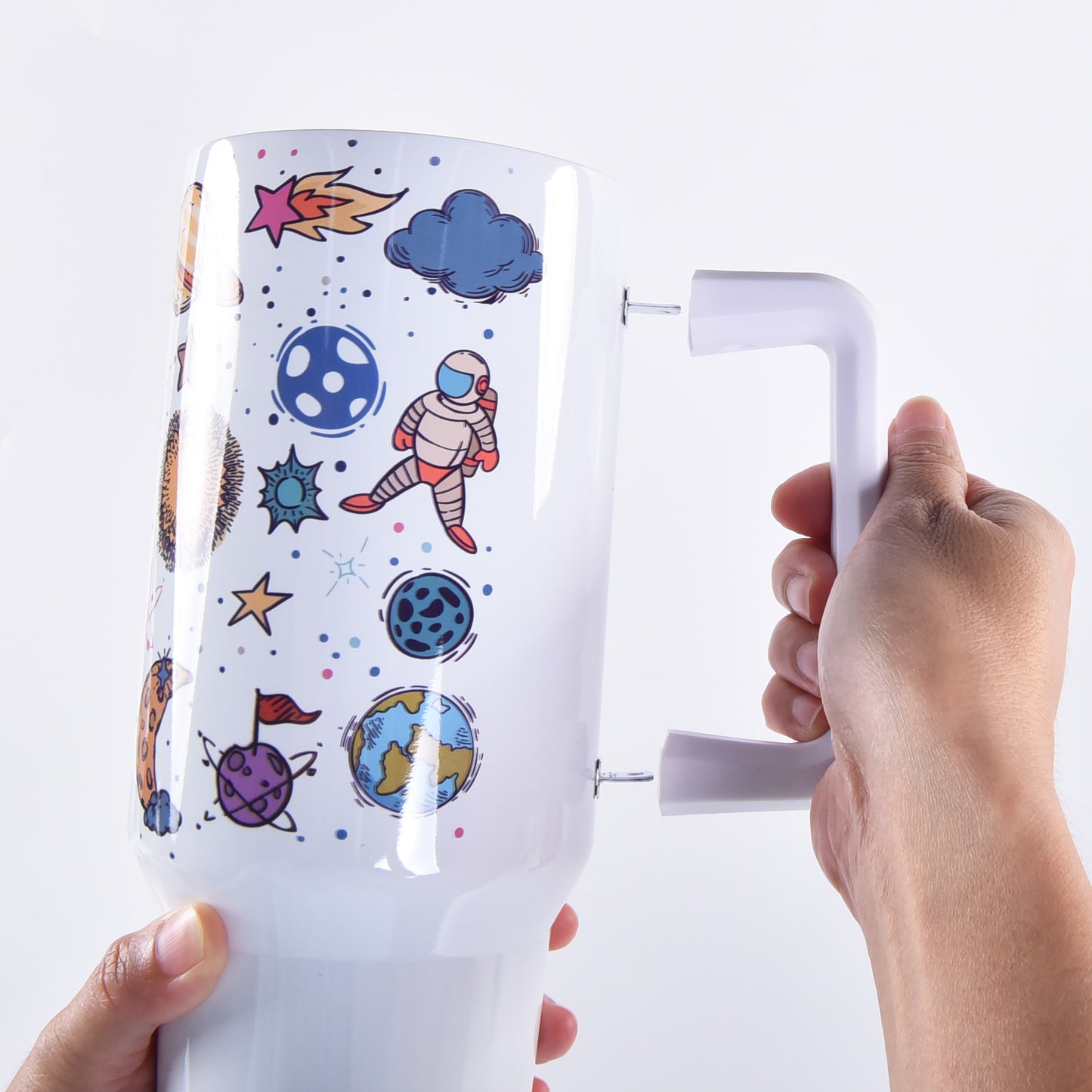 China Warehouse- 20pcs 40oz sublimation tumbler with handle