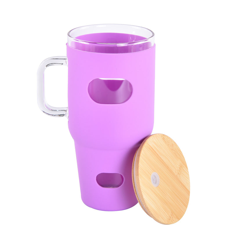 China warehouse-32oz glass tumbler beer can with handle