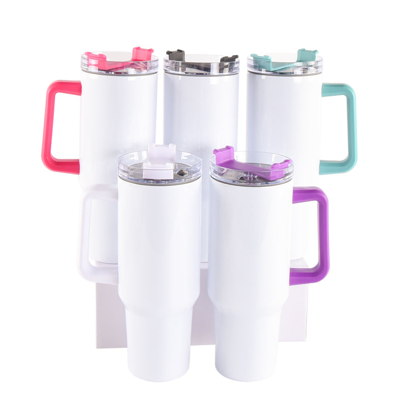 China Warehouse- 20pcs 40oz sublimation tumbler with multi color handle
