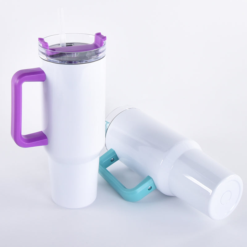 China Warehouse- 20pcs 40oz sublimation tumbler with multi color handle