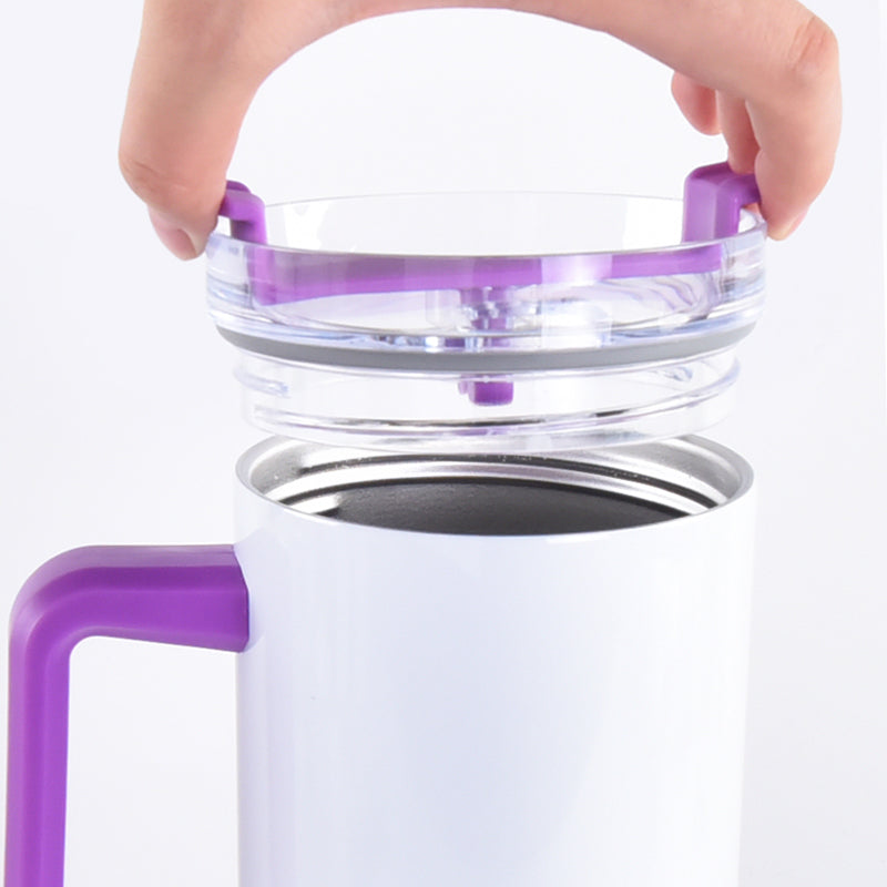 China Warehouse- 20pcs 40oz sublimation tumbler with multi color handle