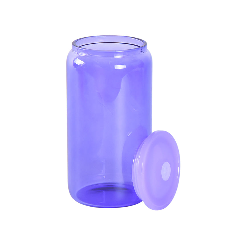 16oz Sublimation Colorful Glass Can With Plastic Straw and Colored  Lids- Chinese Warehouse