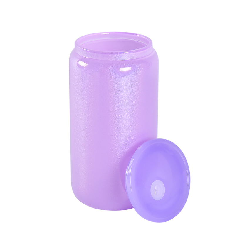 16oz Colored Jelly blank sublimation glass cans in candy colors with lids