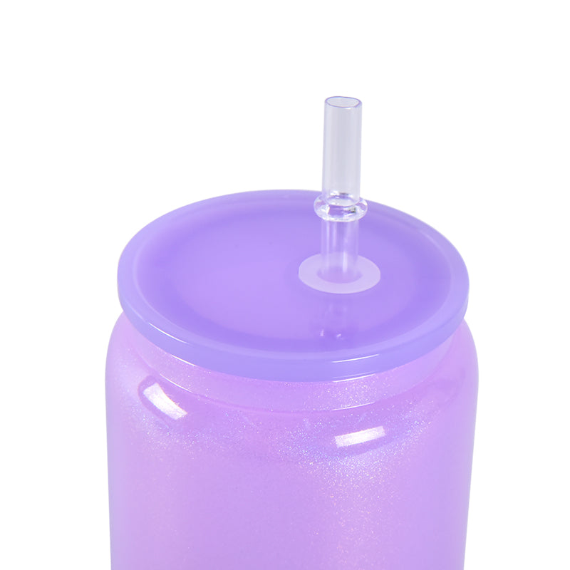 16oz Colored Jelly blank sublimation glass cans in candy colors with lids