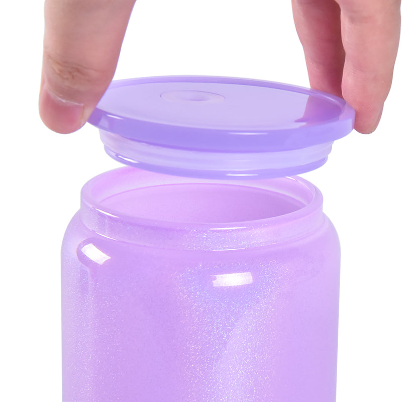 16oz Colored Jelly blank sublimation glass cans in candy colors with lids