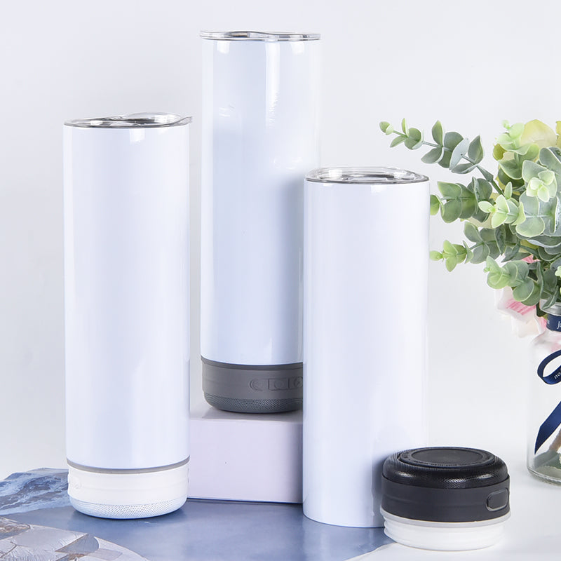 China Warehouse-12pcs 20oz Sublimation Blanks Tumbler With Bluetooth Speaker
