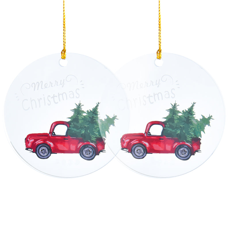 Custom Printed K5 Crystal Blank Cut Crystals Blanks Hanging Glass Ornaments for Christmas Ornaments Decoration