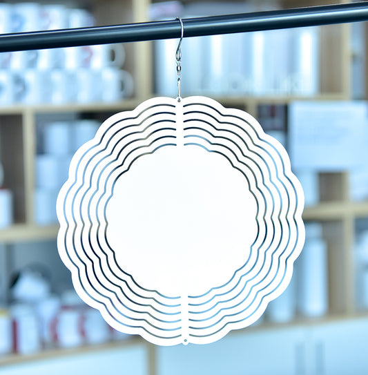 China warehouse-8inch 10 inch 3D sublimation wind spinner ornaments