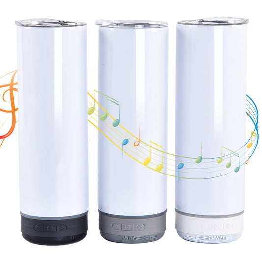 China Warehouse-12pcs 20oz Sublimation Blanks Tumbler With Bluetooth Speaker
