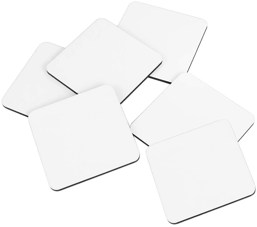 Diy custom printing sublimation wooden mdf round square tea drink coaster set blank