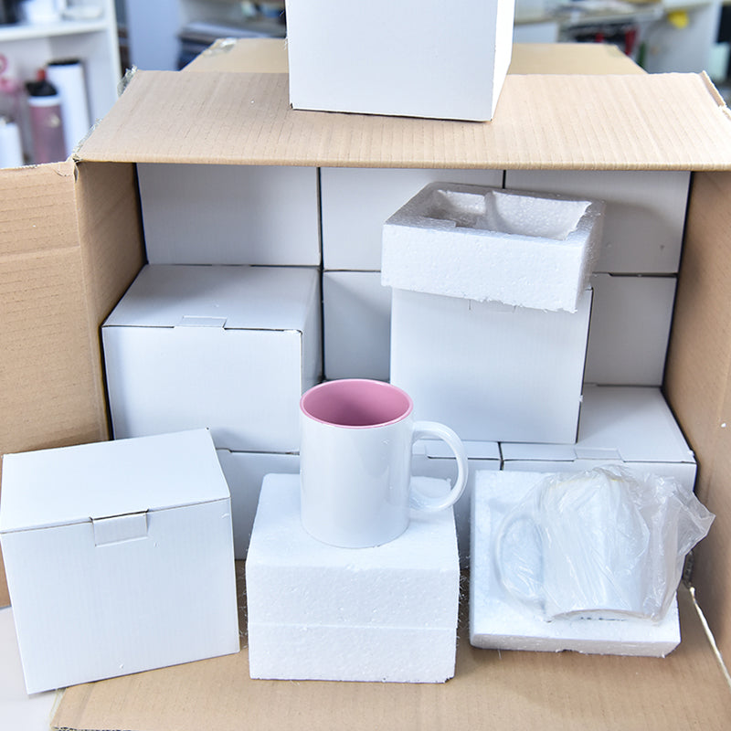 USA warehouse-Sublimation Blanks Interior color and exterior white 11oz Coffee Cup Ceramic Coffee Mug