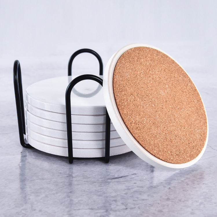 Sublimation Blanks Ceramic Coasters White Absorbent Sandstone Tea Wine Cup Coaster