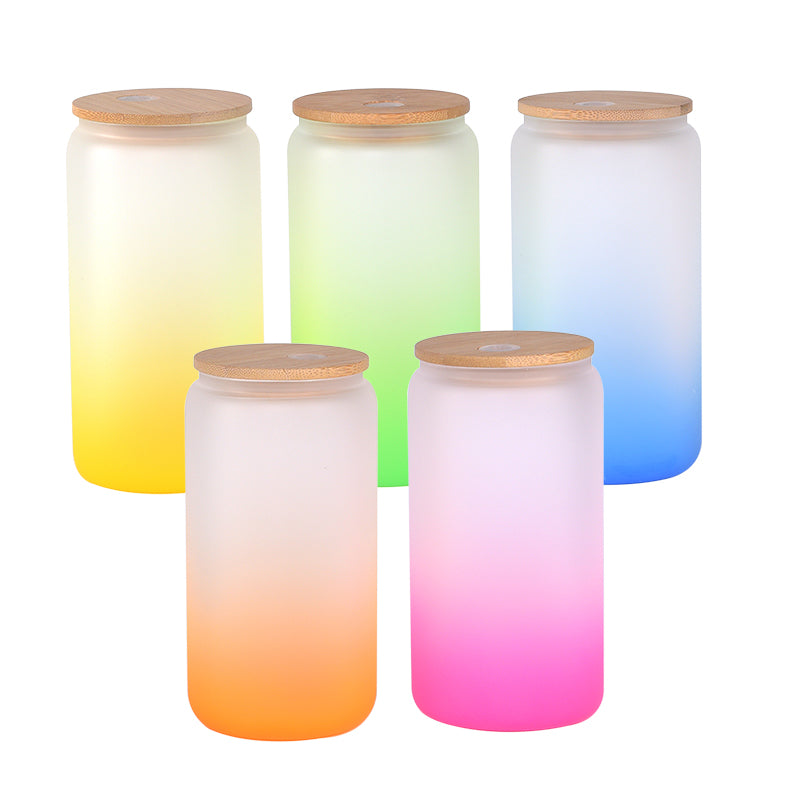 Us Warehouse 25 Pack 16oz Beer Soda Glass Can With Bamboo Lid And Straw