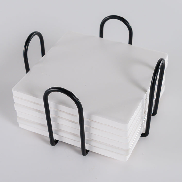 China Warehouse-100Pcs Square Sublimation White Blanks Ceramic Coasters
