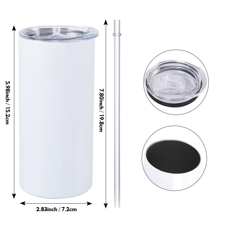 Wholesale 25 Pack 15Oz Stainless Steel Sublimation Tumbler Cups With Straw