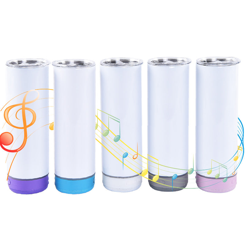 25pcs 20oz Sublimation Blanks Tumbler With Bluetooth Speaker