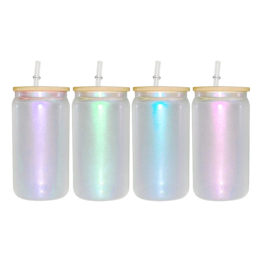 China warehouse 25pcs 16oz Glitter Shiny Mason Jar Mug Glass Cups Beer Can