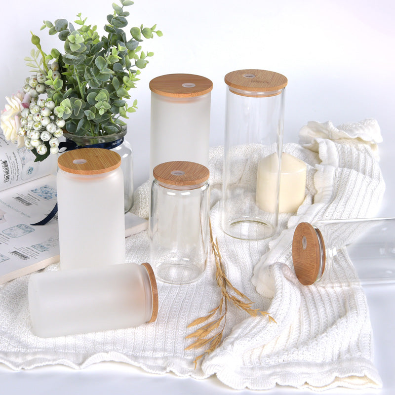 China Warehouse 50pcs 16Oz Sublimation Frosted Beer Glass Can