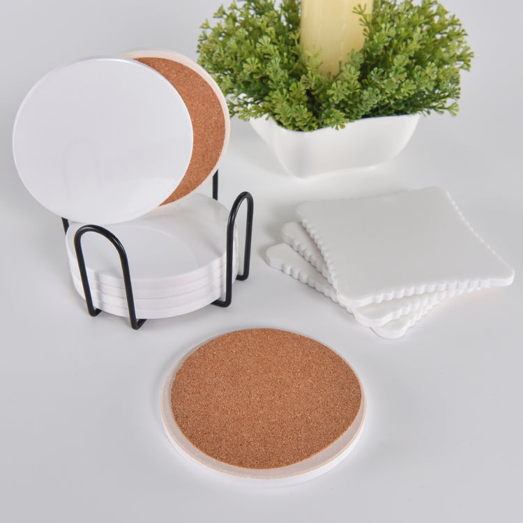 China Warehouse-100Pcs Square Sublimation White Blanks Ceramic Coasters
