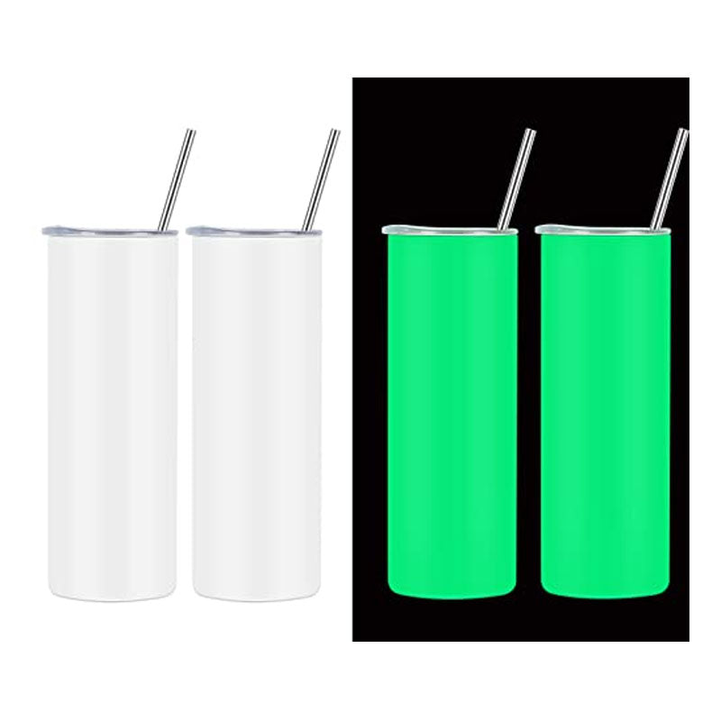 China warehous-25pcs 20oz glow in the dark green sublimation tumbler