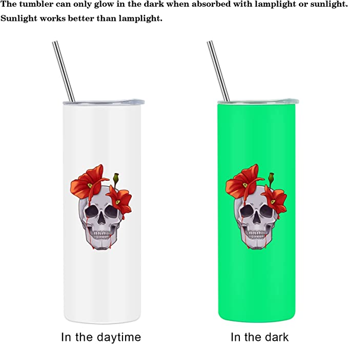 China warehous-25pcs 20oz glow in the dark green sublimation tumbler