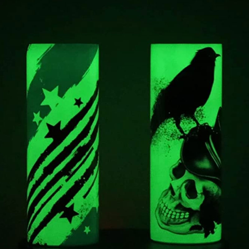 China warehous-25pcs 20oz glow in the dark green sublimation tumbler
