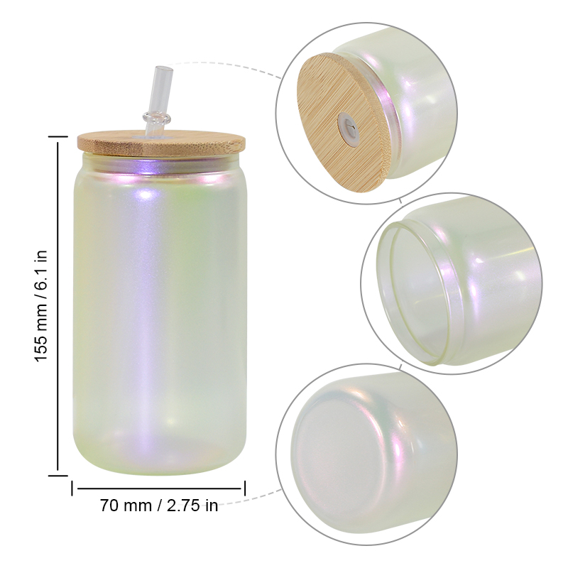 China warehouse 25pcs 16oz Glitter Shiny Mason Jar Mug Glass Cups Beer Can