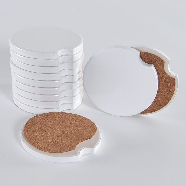 China warehouse-200pcs Ceramic sublimation car coaster