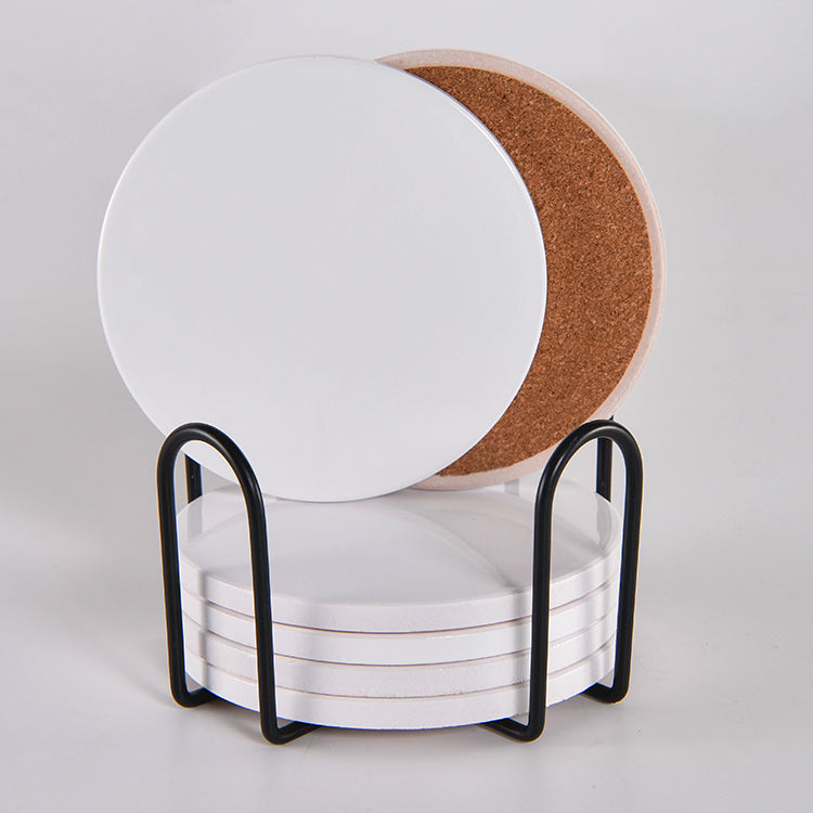 China Warehouse-100pcs Sublimation White Blanks Ceramic Coasters