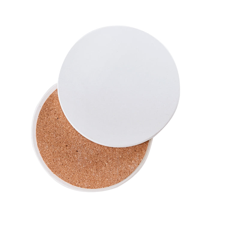 Sublimation Blanks Ceramic Coasters White Absorbent Sandstone Tea Wine Cup Coaster