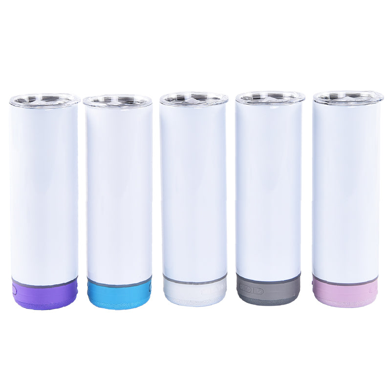 25pcs 20oz Sublimation Blanks Tumbler With Bluetooth Speaker