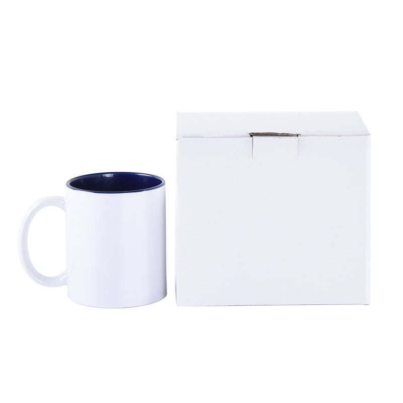 USA warehouse-Sublimation Blanks Interior color and exterior white 11oz Coffee Cup Ceramic Coffee Mug