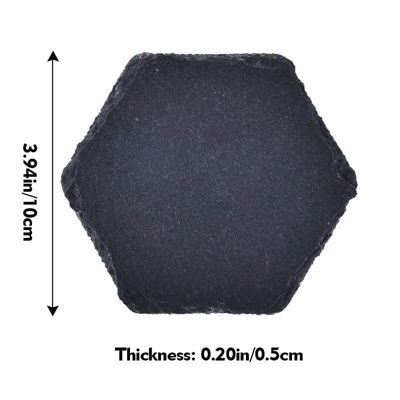 China warehouse-100pcs 10*5mm natural hexagon slate coasters