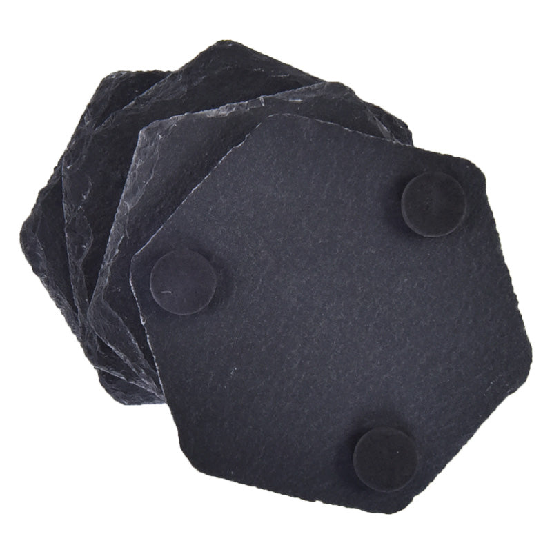 China warehouse-100pcs 10*5mm natural hexagon slate coasters