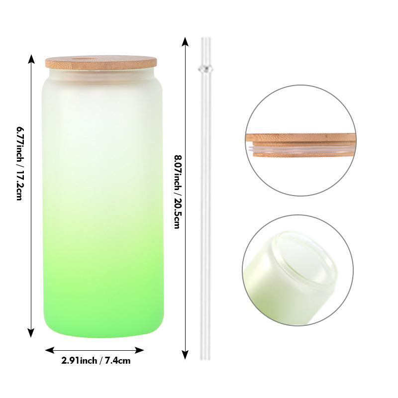 China warehouse- 35 pcs 20Oz  Glass Water Coffee Cup Tumbler With Wood Lid And Plastic Straw