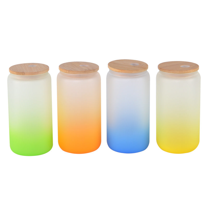 Us Warehouse 25 Pack 16oz Beer Soda Glass Can With Bamboo Lid And Straw