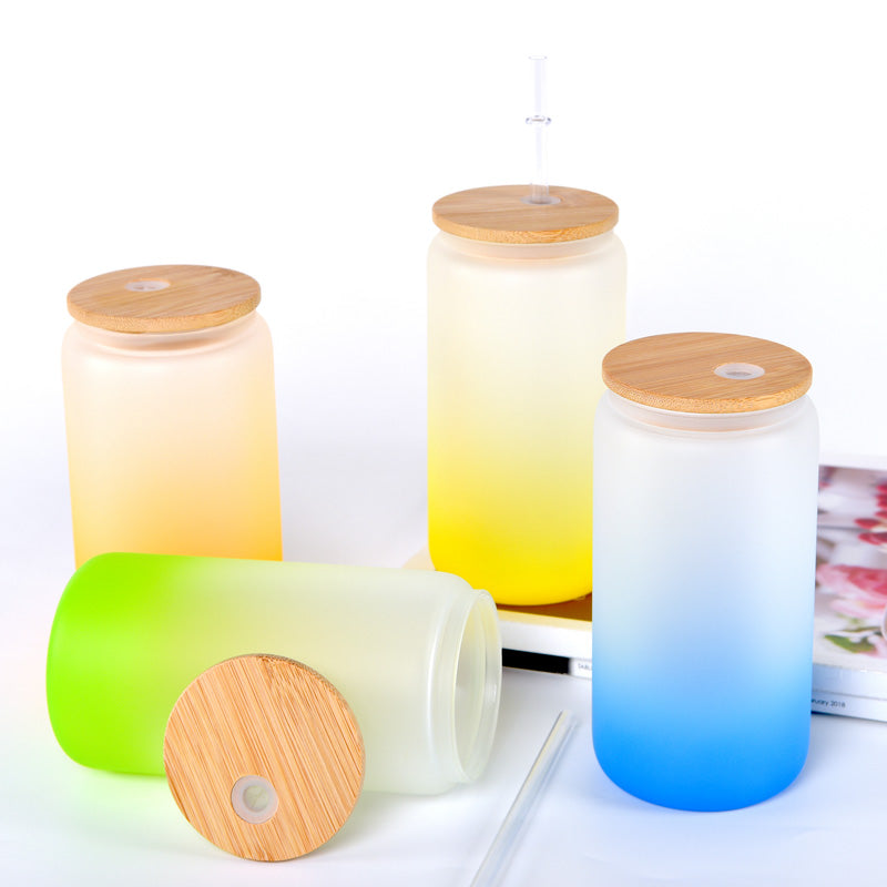 Us Warehouse 25 Pack 16oz Beer Soda Glass Can With Bamboo Lid And Straw