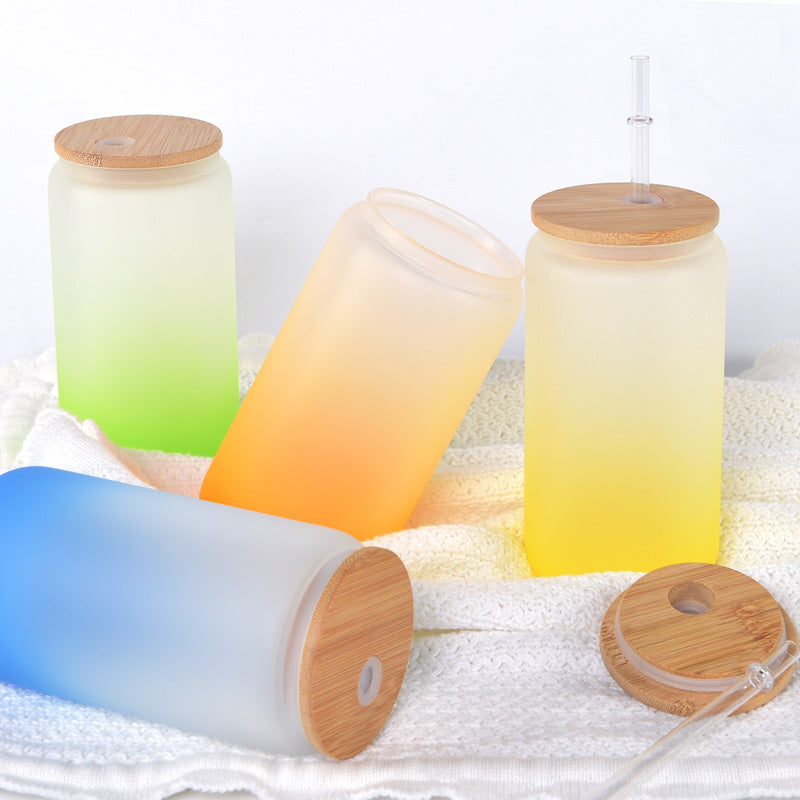 Us Warehouse 25 Pack 16oz Beer Soda Glass Can With Bamboo Lid And Straw