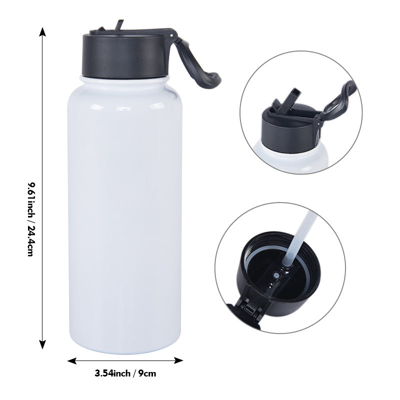 18oz double walled stainless steel Insulated Sports Water Bottle with Spout Lids and Rotating Handle