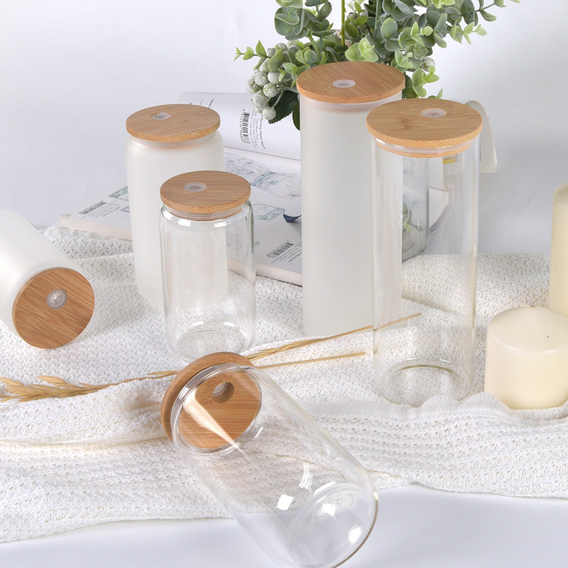 50pcs USA warehouse 16oz clear sublimation glass cups can