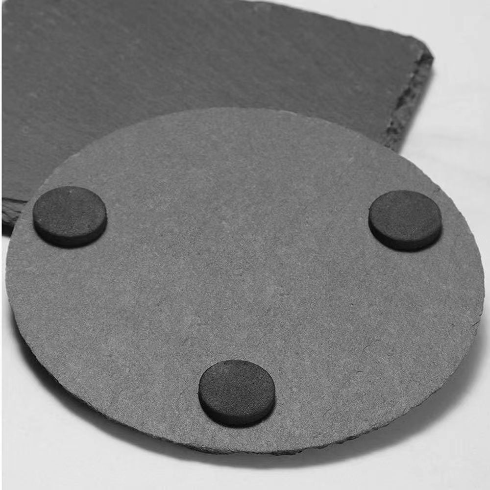 100 Pack Black Non-Slip Engraving Drink Slate Stone Bulk Coasters