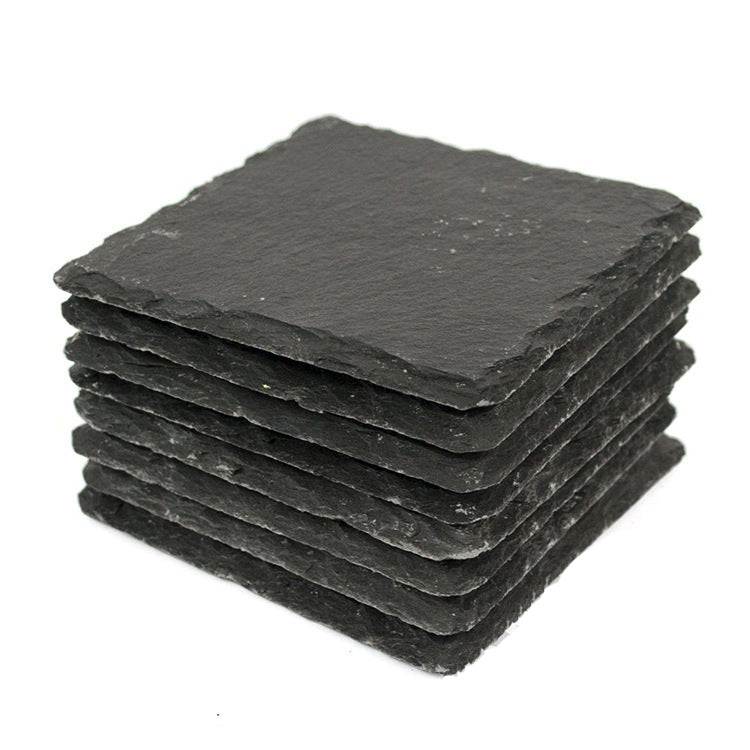 100 Pack Black Non-Slip Engraving Drink Slate Stone Bulk Coasters