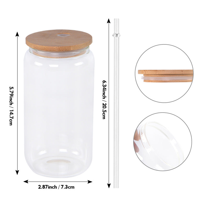 China warehouse- 25pcs 20Oz Glass Water Coffee Cup Tumbler With Lid and Straw