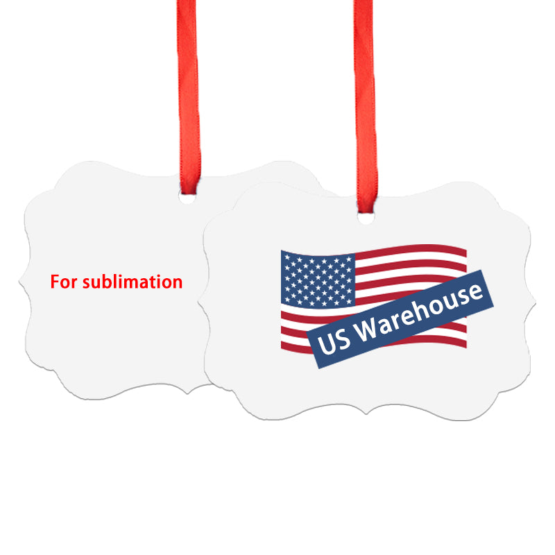 Wholesale 200 Pack Sublimation Holiday Blanks White Aluminum Christmas Tree Ornament Double Sided