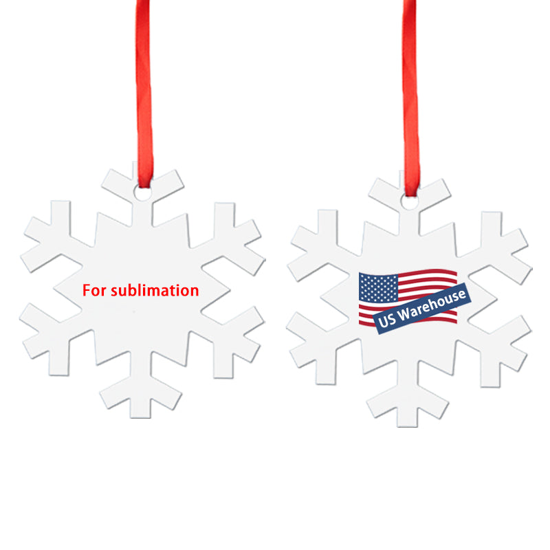 Wholesale 200 Pack Sublimation Holiday Blanks White Aluminum Christmas Tree Ornament Double Sided